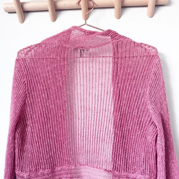 Eileen Fisher Airy Linen Grain Rib Cardigan - Picture 7 of 8